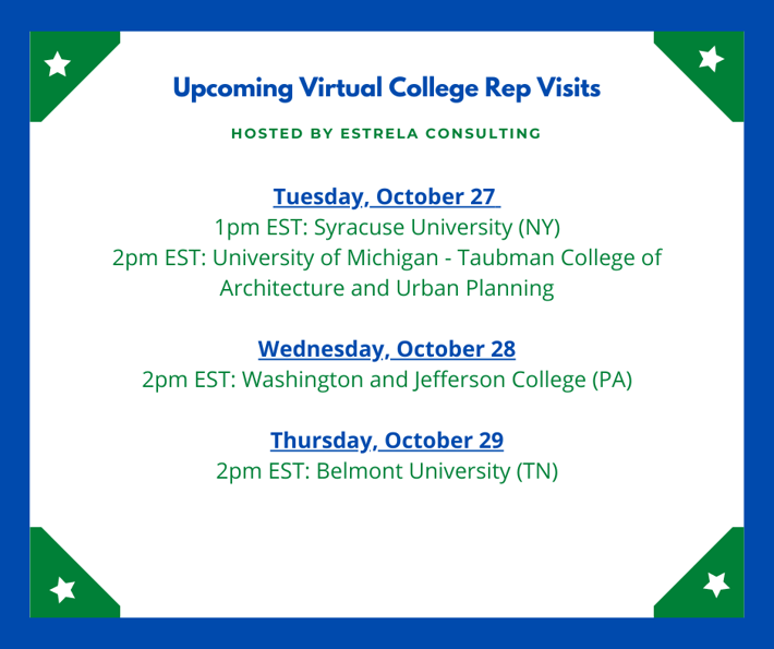 VIRTUAL VISITS WEEK 12